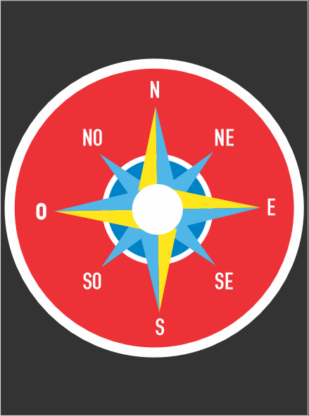 Bussola 8 punti colorata